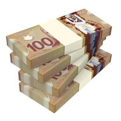 Counterfeit 100 Canadian Dollar bills